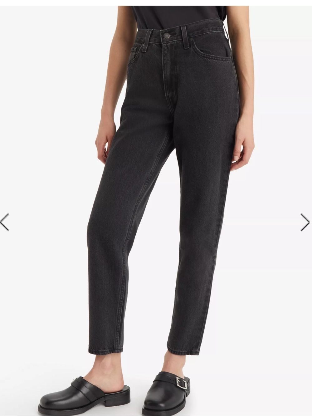Levi’s High Waisted Mom Tapered Jean Black Washed Vintage Style Size 32